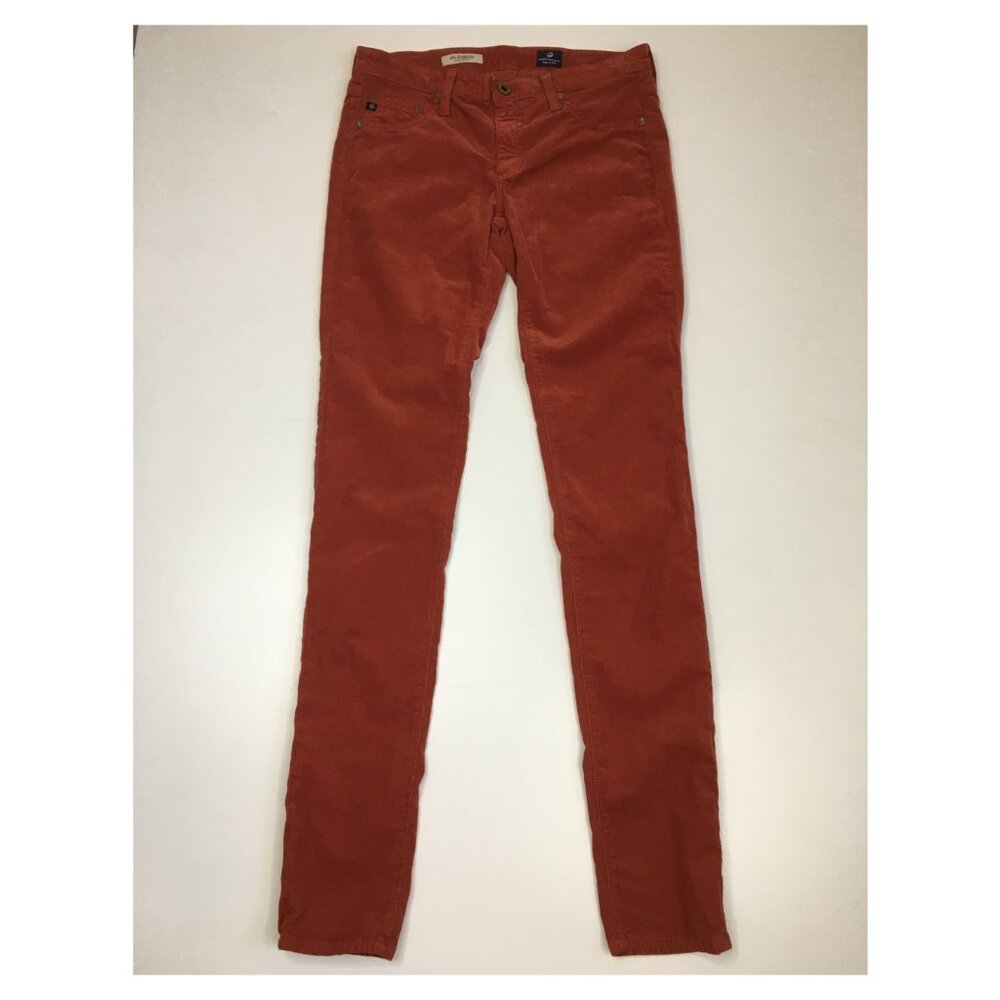 AG ADRIANO GOLDSCHMIED Rust/Brick Corduroy The Legging Super Skinny Jeans